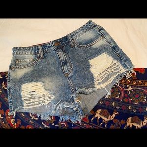 Forever 21 High Waist Festival Jean Shorts